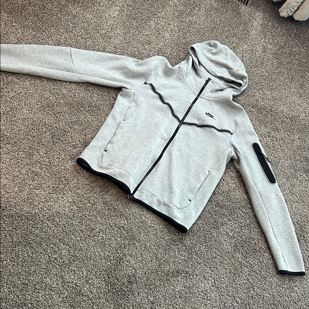 Gray Nike Tech Zip-Up Hoodie